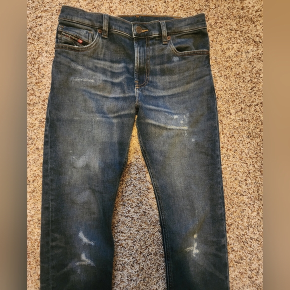 Diesel Industry Boys Size 12 Blue Mid-Rise Denim Logo Jeans - Picture 3 of 8